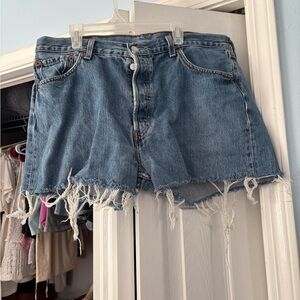 Blue Denim Cutoff Shorts